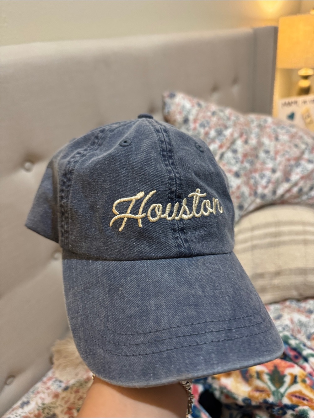 Houston Embroidered Denim Baseball Cap